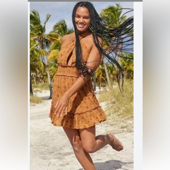 Aerie Spring Fling Halter Dress XS - Picture 1 of 11